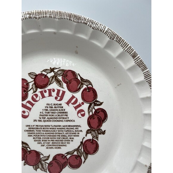 1983 Royal China CHERRY Pie Plate Pan Dish Country Harvest Rustic Country Decor - Picture 3 of 5